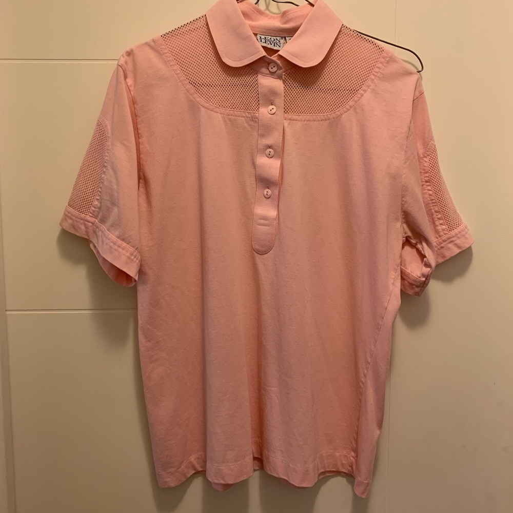 Leon Levin M Baby Pink/Salmon Polo Tee